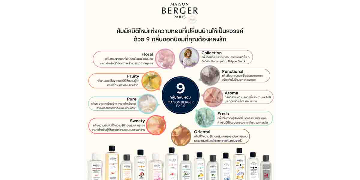 Maison Berger Paris ส่งความหอมที่เปลี่ยนบ้านให้เป็นสวรรค์ ด้วย 9 กลิ่นยอดนิยม