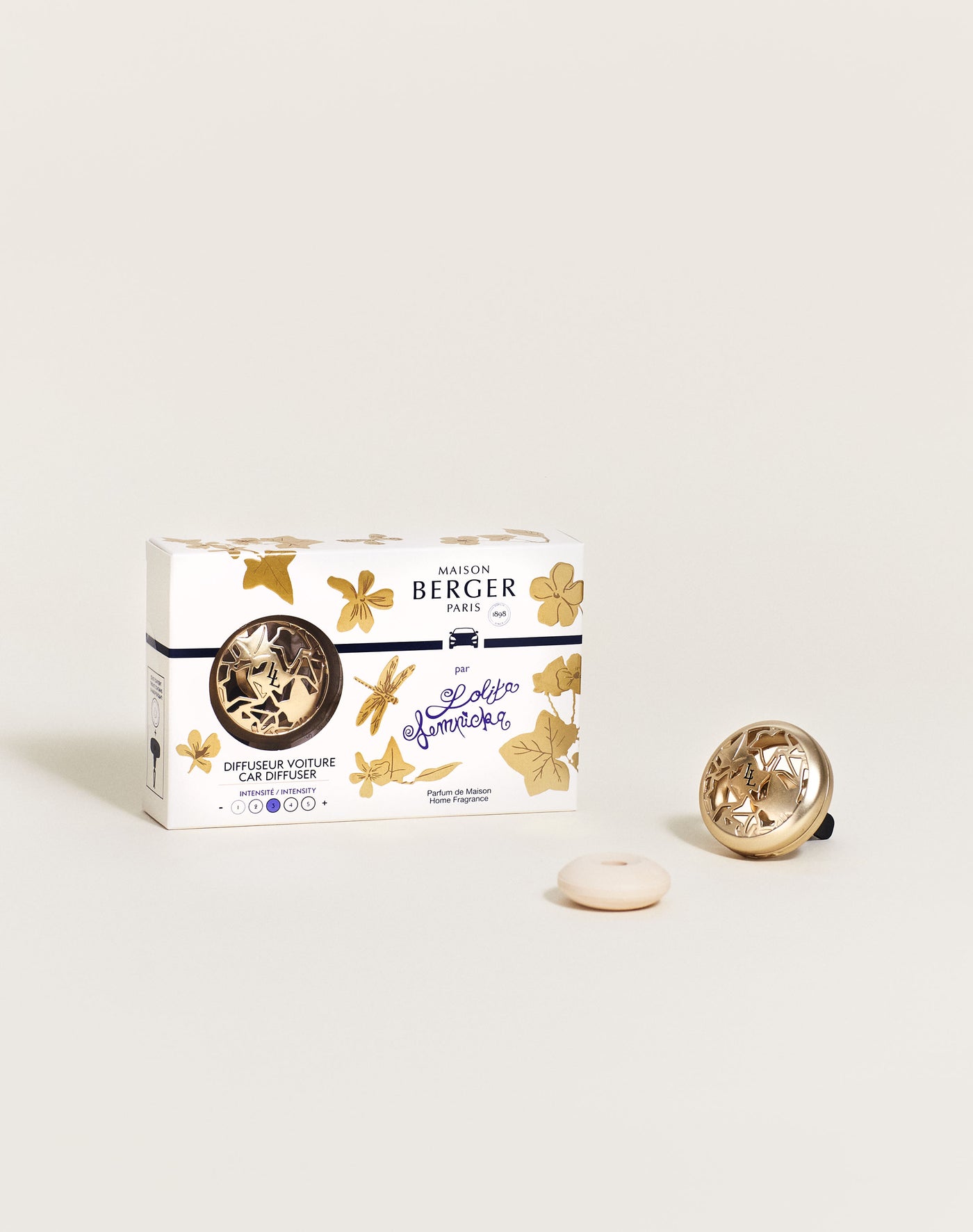 Lolita Lempicka Satin Gold Car Diffuser Set